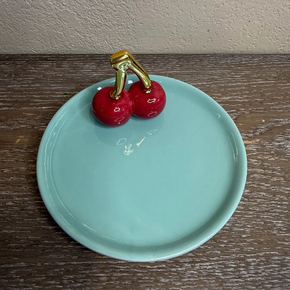 Target Bullseye Ceramic Trinket Dish Cherries